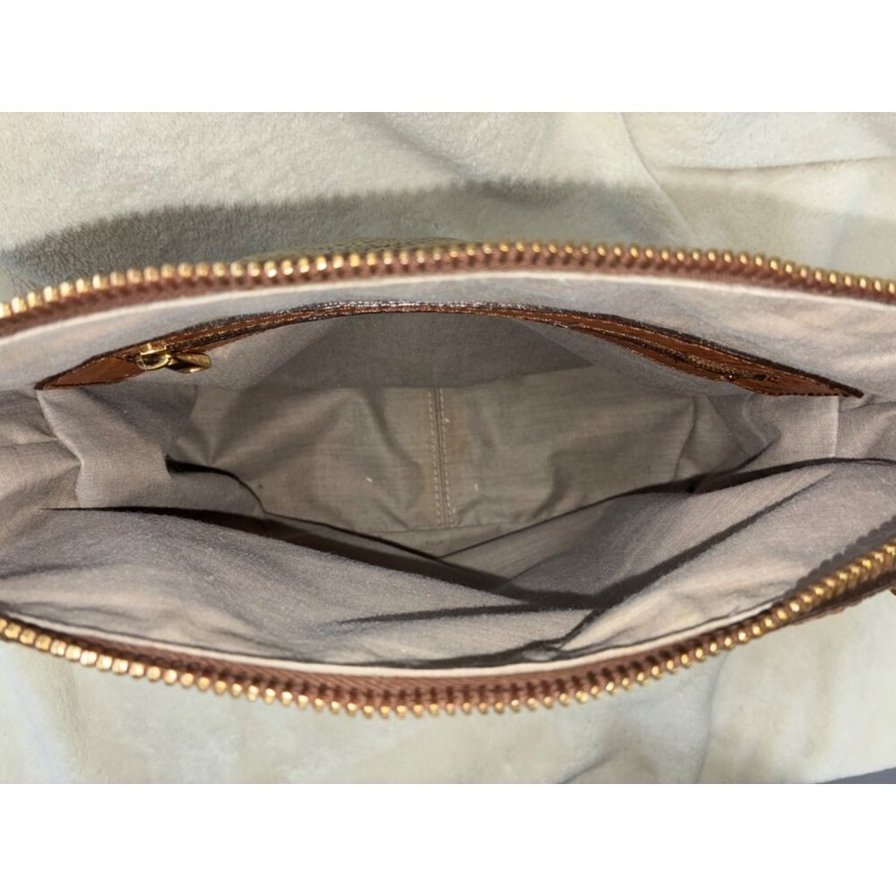 * VTG Marc Jacobs Coated Canvas Ostrich Stam Hobo Bag Purse Green Medium Size #i - Picture 12 of 13